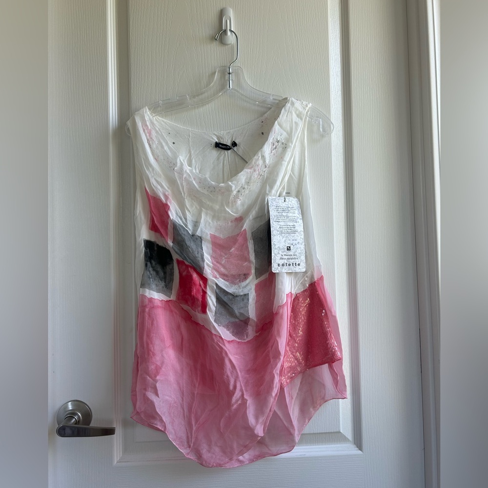 Colette silk blouse with sequin detail